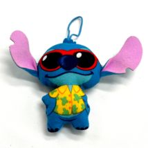 Lilo and Stitch Plush Keychain Backpack Clip On Toy Blue Hawaiian - £5.33 GBP