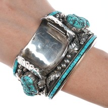 7.25&quot; Amazing Les Baker Sterling Turquoise Heishi bead/Nugget Watch brac... - £539.93 GBP
