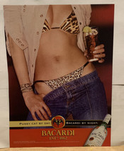 Bacardi Rum Pussy Cat By Day Magazine Print Ad - $4.94