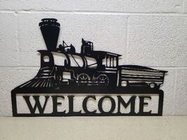 Rockin E Custom Works Powder Coated Metal Welcome train sign - 24 L X 15 H - $59.89