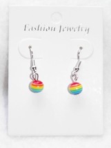 NEW Silver Rainbow Bead Drop Earrings Gay Pride LGBTQ+ - £5.39 GBP