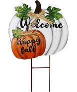 Stacked Pumpkin Garden Stake Welcome Yard Sign  18.5&quot;H Decorative Fall D... - $460.52 MXN