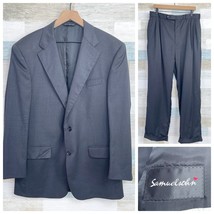 Samuelsohn Wool Greenwich Suit Charcoal Gray Mens 43 Jacket 33x30 Pleated Pants - $207.89