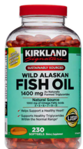 Kirkland Signature Wild Alaska Fish Oil, 1400 mg, 230 Softgels - £19.98 GBP
