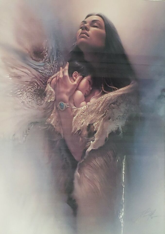 Vintage Lee Bogle Framed “The Blessing” SIGNED COA 885/1500 Native India... - $705.38