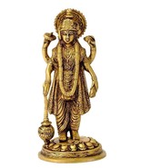 Standing Lord Vishnu God Handmade Brass Idol for Mandir Puja ,Vastu Dosh 7&quot; - £63.22 GBP