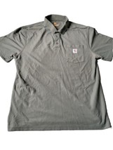Carhartt Polo Shirt Original Fit Men  Short Sleeve Size L Greyish Green Pocket - £11.65 GBP