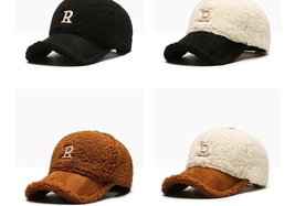 Embroidery Men Hats Winter White Brown Lambswool Baseball Caps - £9.50 GBP