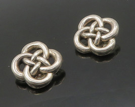 925 Sterling Silver - Vintage Smooth Celtic Knot Non Pierce Earrings - EG8263 - £52.53 GBP