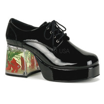 PIMP02/B Men&#39;s Black Platform Disco Pimp Mac Daddy Goldfish Heel Costume... - $97.95