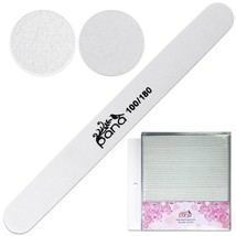 50Pcs Professional Round White Nail Files Double Sided Grit 100/180 - £36.71 GBP