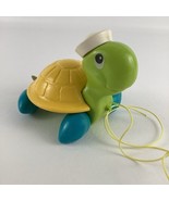 Fisher Price Rolling Pull Toy Tag Along Sea Turtle Sailor Cap Vintage 1977 - $33.76 CAD