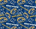 Cotton Kent State University Golden Flashes Blue College Fabric by Yard ... - $12.95