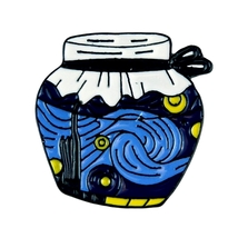 Starry Night Keepsake Jar Enamel Pin Jewelry - £6.16 GBP