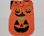 Pumpkin Baby Bib &amp; Booties Set Halloween Pumpkin Jack O&#39; Lantern Bib Set... - £8.03 GBP