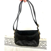 VTG Great American Black Leather Crossbody Purse Gold Hardware - £17.46 GBP