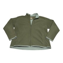 Life is Good Sweatshirt Jacket Mens Large Olive Green Full Zip Fleece Po... - $26.17