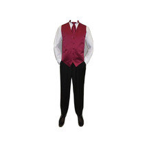 Mens Q Brand Formal Vest Tie Hankie after Six 10 Assorted Satin Burgundy new image 2