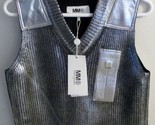 NEW MM6 Maison Margiela Patch Knit Vest in Grey Size Small  - £546.61 GBP