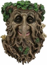 Nature Spirit God Big Nose Leafman Celtic Greenman Hanging Wall Decor Plaque 9&quot;H - £23.62 GBP