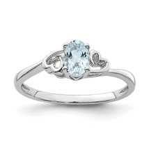 Silver  Aquamarine Ring QBR15MAR - $57.93+