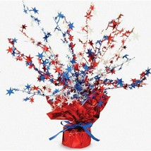 Star-Spangled Burst: A Patriotic 4th of July Centerpiece with Metallic Plastic G - £25.99 GBP