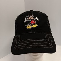 Disney Parks Adult Mickey Mouse Black Adjustable Strapback Baseball Cap Hat - £14.06 GBP