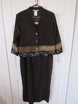 NINA PICCALINO Brown Sleeveless Dress 3/4 Sleeve Top Animal/Asian Print ... - £39.92 GBP
