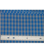 BLUE &amp; TAUPE PLAID Cotton Quilt Fabric 45&quot; wide x 1 1/4 yards - $6.99