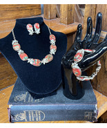 Coro Pegasus Parure Novelty Art Glass Pineapple Leaves Necklace Bracelet... - £231.98 GBP