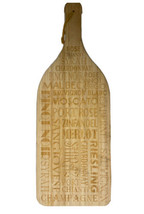 Wordy Wine Themed Bottle Bamboo Cutting Board 19 X 7 - £18.16 GBP