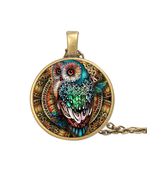 Handcrafted ~ Multi-colored OWL ~ Bronze Hardware ~ Alloy ~ 10.75&quot; Long ... - £11.70 GBP