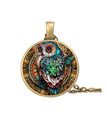 Handcrafted ~ Multi-colored OWL ~ Bronze Hardware ~ Alloy ~ 10.75&quot; Long ... - $14.96