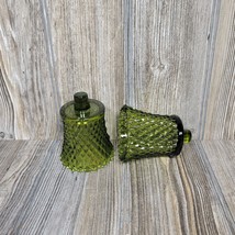 Vintage Votive Cups, Homco Green Diamond, Sconce Candle Holders Peg Style - $18.00