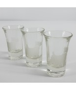 3 Shot Glasses Scottish Terrier Etched Frosted Scottie Dog Jigger - $13.20 CAD