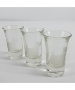 3 Shot Glasses Scottish Terrier Etched Frosted Scottie Dog Jigger - £7.64 GBP