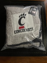 Cincinnati Bearcats Football Team Logo Sherpa Throw Blanket 2-Tone Gray 50”x 60” - £31.44 GBP