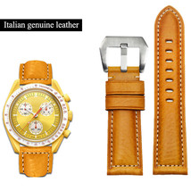 20mm Leather Strap Watch Band For Omega X Swatch Moonswatch Mission to Sun - £23.88 GBP