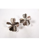1940&#39;s - 50&#39;s Sterling Silver 4 Leaf Clover Screw Back Earrings Unbrande... - £18.37 GBP