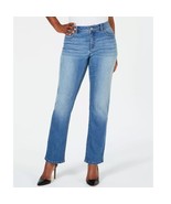 INC Womens 4 Canary Light Wash Curvy Straight Cut  Jeans NWT BU80 - £27.01 GBP