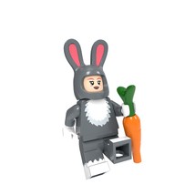 Gray Rabbit Girl - Mascot Animal Costume Minifigures Block Toys - £2.38 GBP