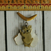 vintage artisan made koala bear hanging brooch pin odd animal cute - £39.51 GBP