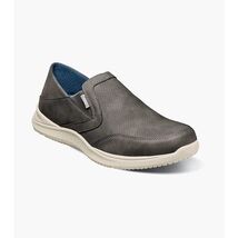 Nunn Bush Conway EZ Moc Toe Slip On Casual Shoes Charcoal 85062-013 - $60.00