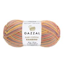 Gazzal Baby Cotton Rainbow, Hand Knitting Yarn, 50% Cotton 50% Acrylic, Crochet  - £10.68 GBP