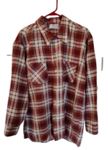 VTG Big Donlin Flannel Shirt Men&#39;s Sz 2XL  18 1/2-19 Pink Red Plaid - £19.98 GBP