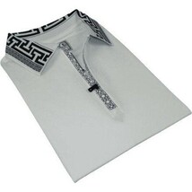 Men Sports Shirt DE-NIKO Short Sleeves Cotton Zipper Polo Shirt DBK104 White image 6