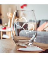 Love Hearts Etched Glasses - Wine, Champagne, Pint Glasses Shot Glass - $467.85 MXN+