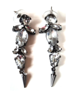 Stella &amp; Dot Chandelier Jocelyn Hematite Crystal Earrings 2.1/4" - $26.99