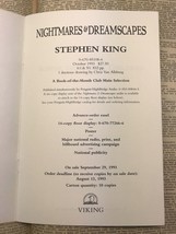 Stephen King Rare Promo Chapbook In Very Good Condition - £229.83 GBP
