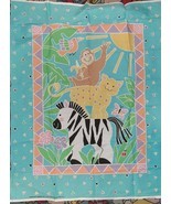 Daisy Kingdom 1992 Jolly Jungle Baby Quilt Panel Wall Hanging 36x44 Zebr... - £9.49 GBP